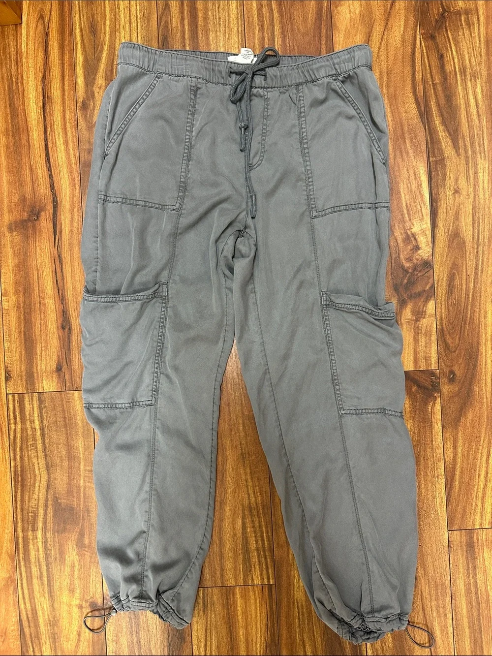 Nicole Miller Gray Drawstring Pants large